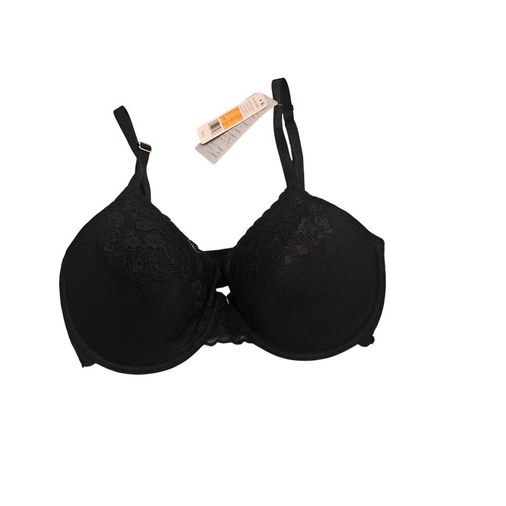 Natori Cherry Blossom Push Up Bra 32DD Black Lace Underwire Style 727191 NWT